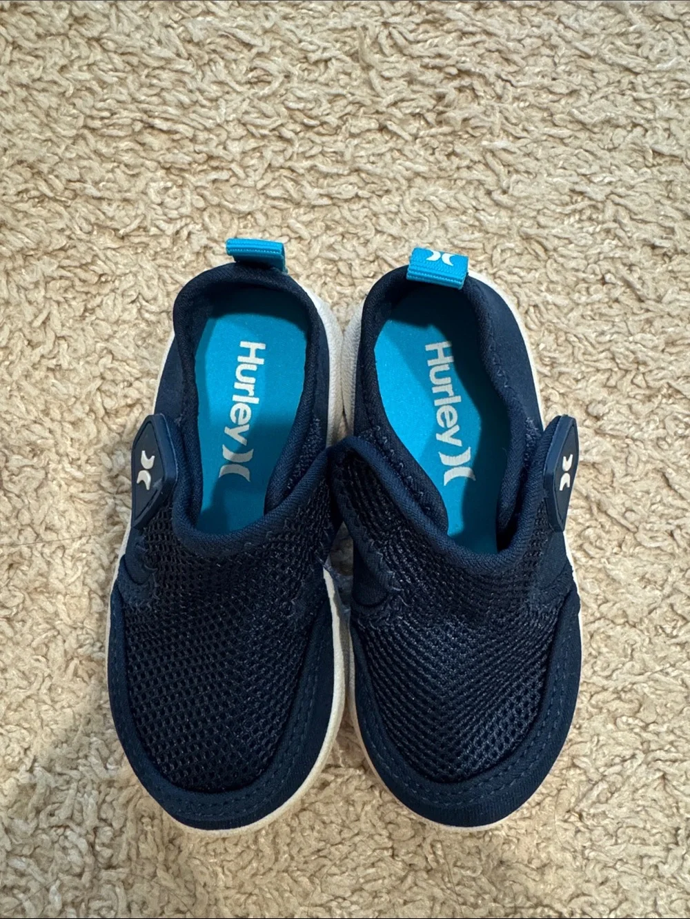 Hurley Navy and White Kids Slip-On Mesh Sneakers